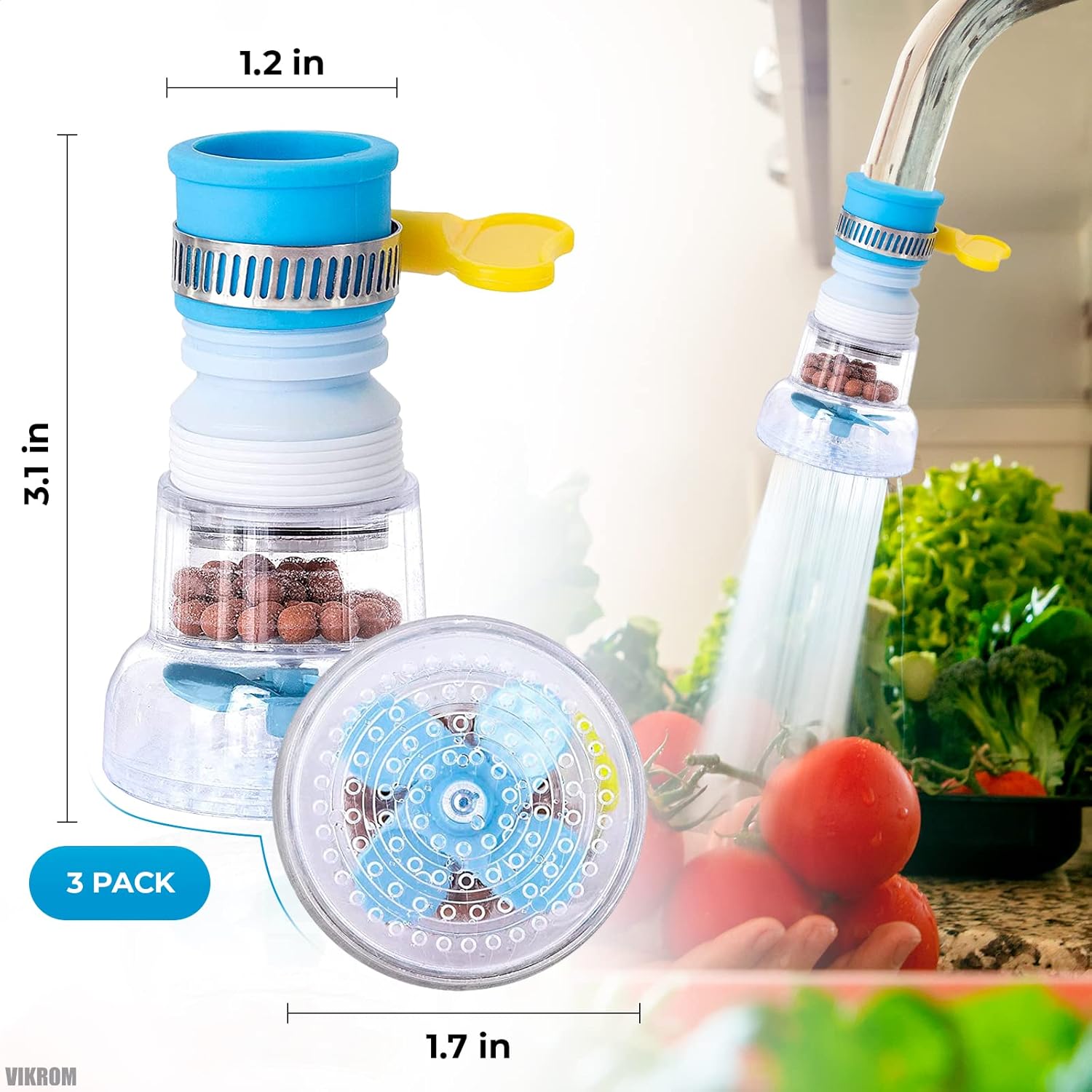 Plastic 360 Adjustable Rotating Water Saving Nozzle Shower Head Faucet Multiple Types of Output Water Valve Splash Regulator Filter Kitchen Tap