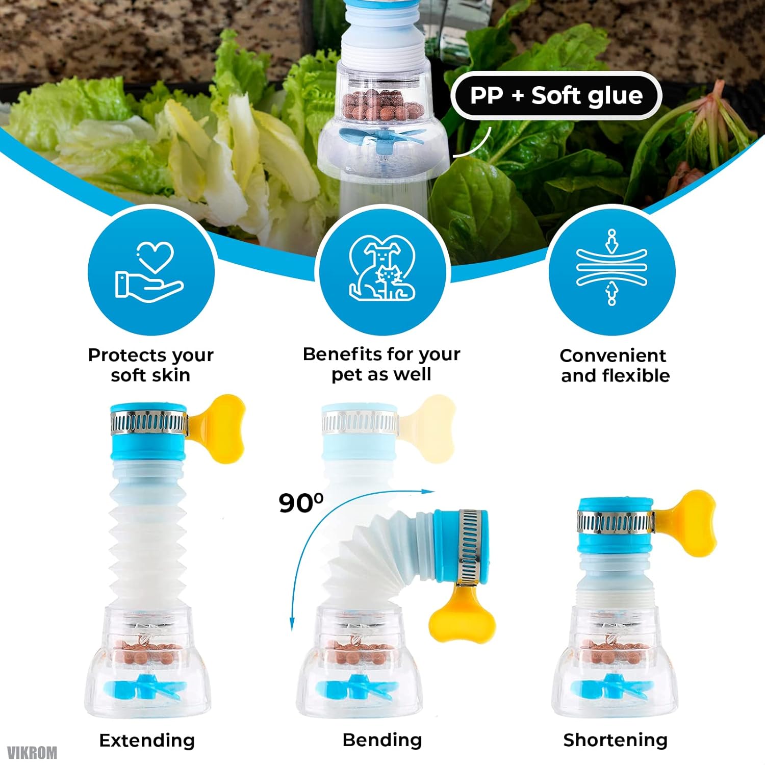 Plastic 360 Adjustable Rotating Water Saving Nozzle Shower Head Faucet Multiple Types of Output Water Valve Splash Regulator Filter Kitchen Tap