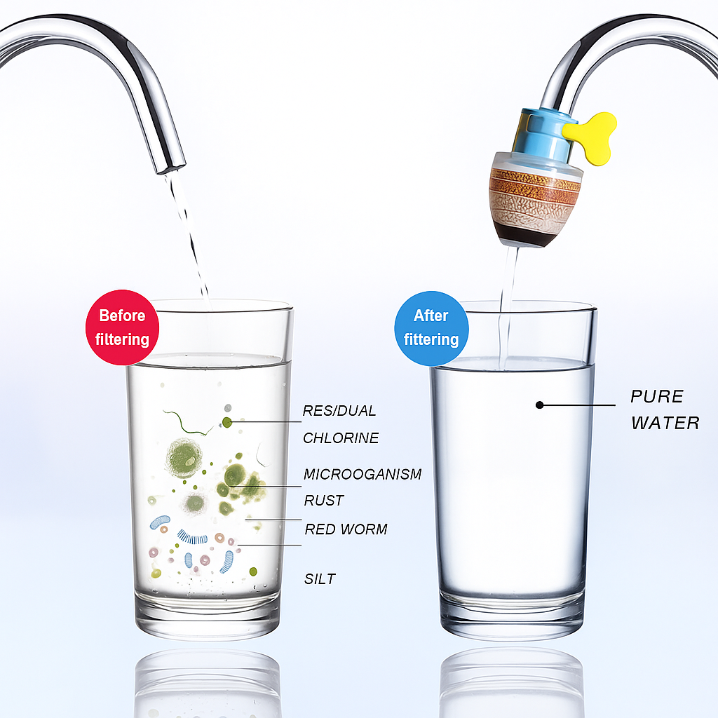 Activated Carbon Faucet Water Filters Home Kitchen Faucet Tap Water|Tap Filter Multilayer | Clean Purifier Filter Cartridge