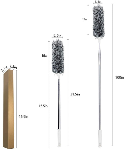 Extendable Ceiling Fan Duster with Long Handle | Microfiber Dust Cleaning Brush for Ceiling Fans, Walls & High Ceilings