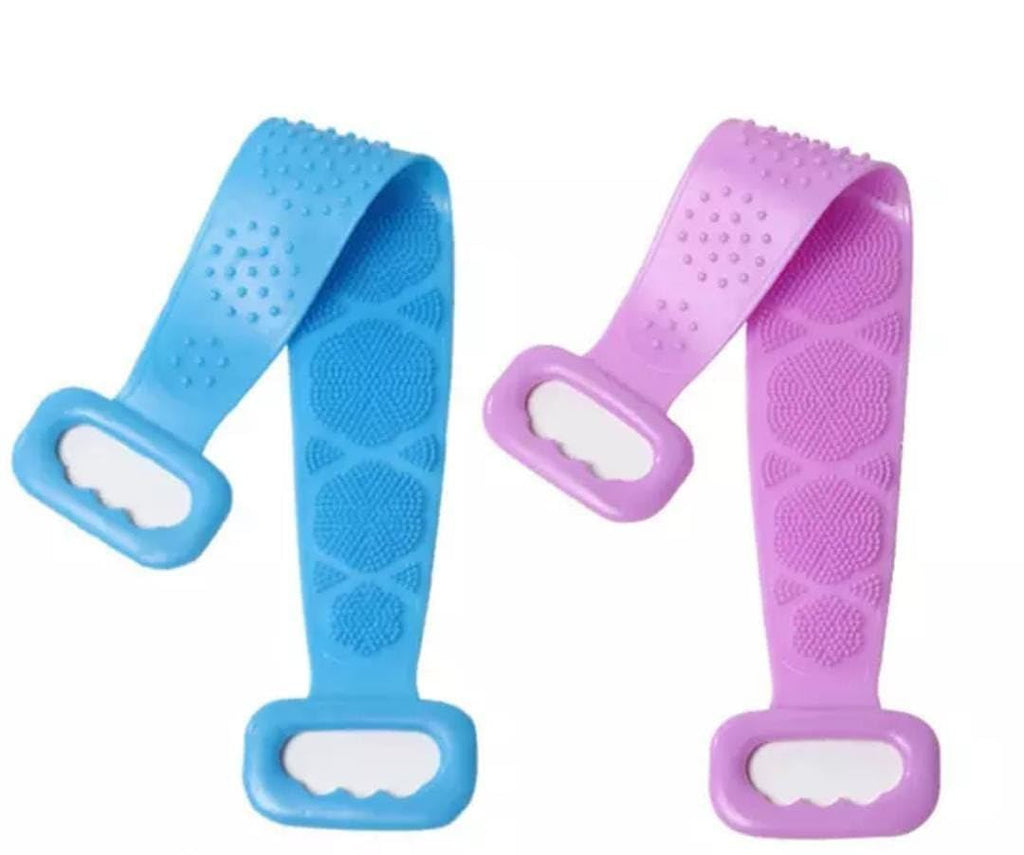 Silicone Back Scrubber Belt for Shower | Soft Exfoliating Body Scrub Brush with Dual Handles | Deep Cleaning Bath Massage Strap