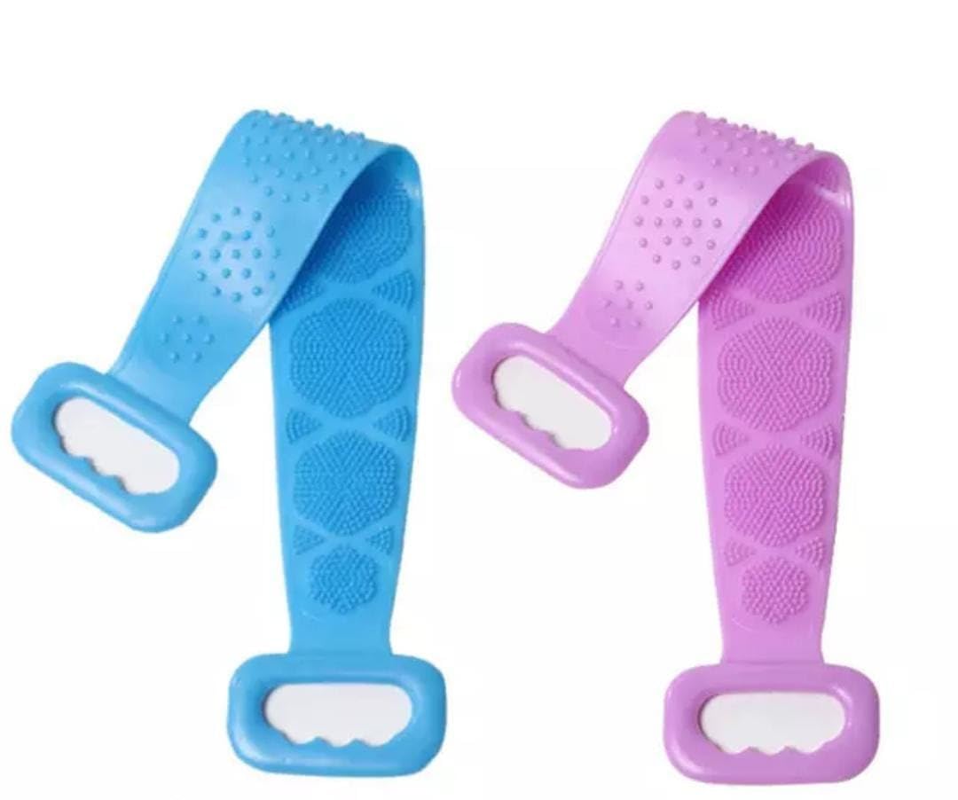 Silicone Back Scrubber Belt for Shower | Soft Exfoliating Body Scrub Brush with Dual Handles | Deep Cleaning Bath Massage Strap