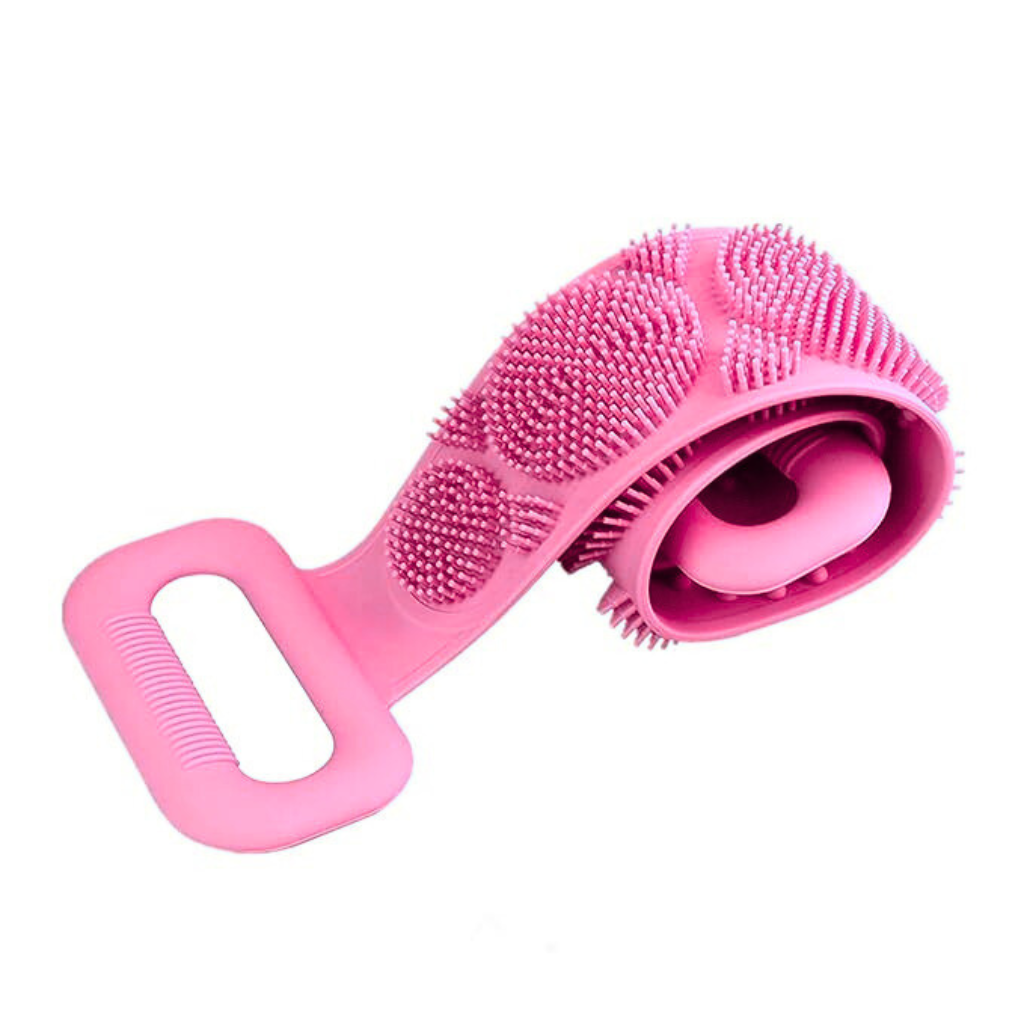 Silicone Back Scrubber Belt for Shower | Soft Exfoliating Body Scrub Brush with Dual Handles | Deep Cleaning Bath Massage Strap